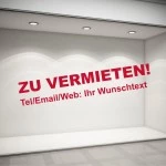 Zu vermieten Aufkleber mit Wunschtext