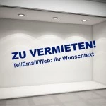 Zu vermieten Aufkleber mit Wunschtext